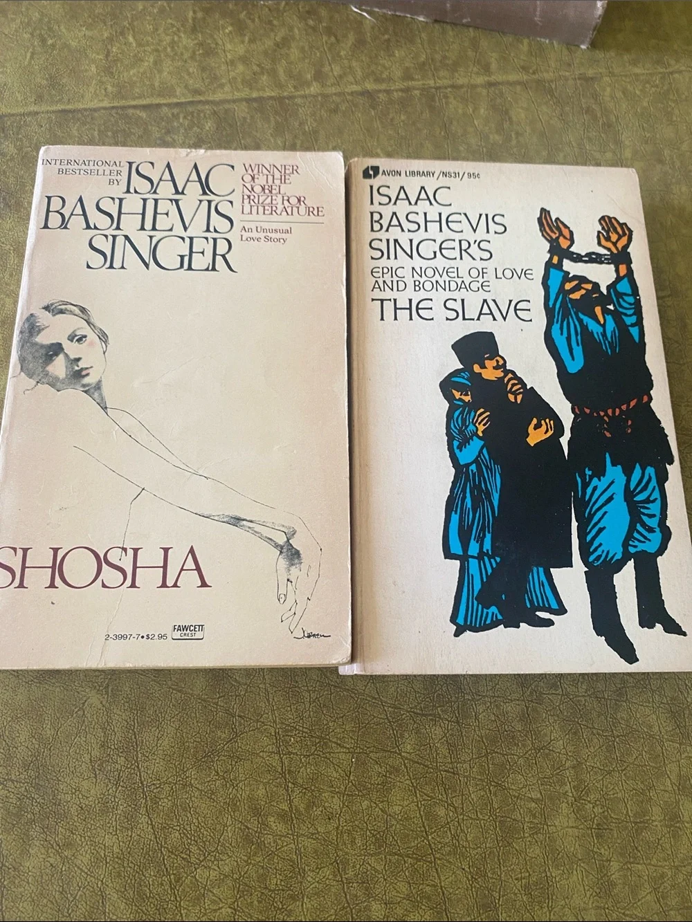 Isaac Bashevis Singer Paperback Book - Shosha & The Slave - Brown/Tan 5 book lot